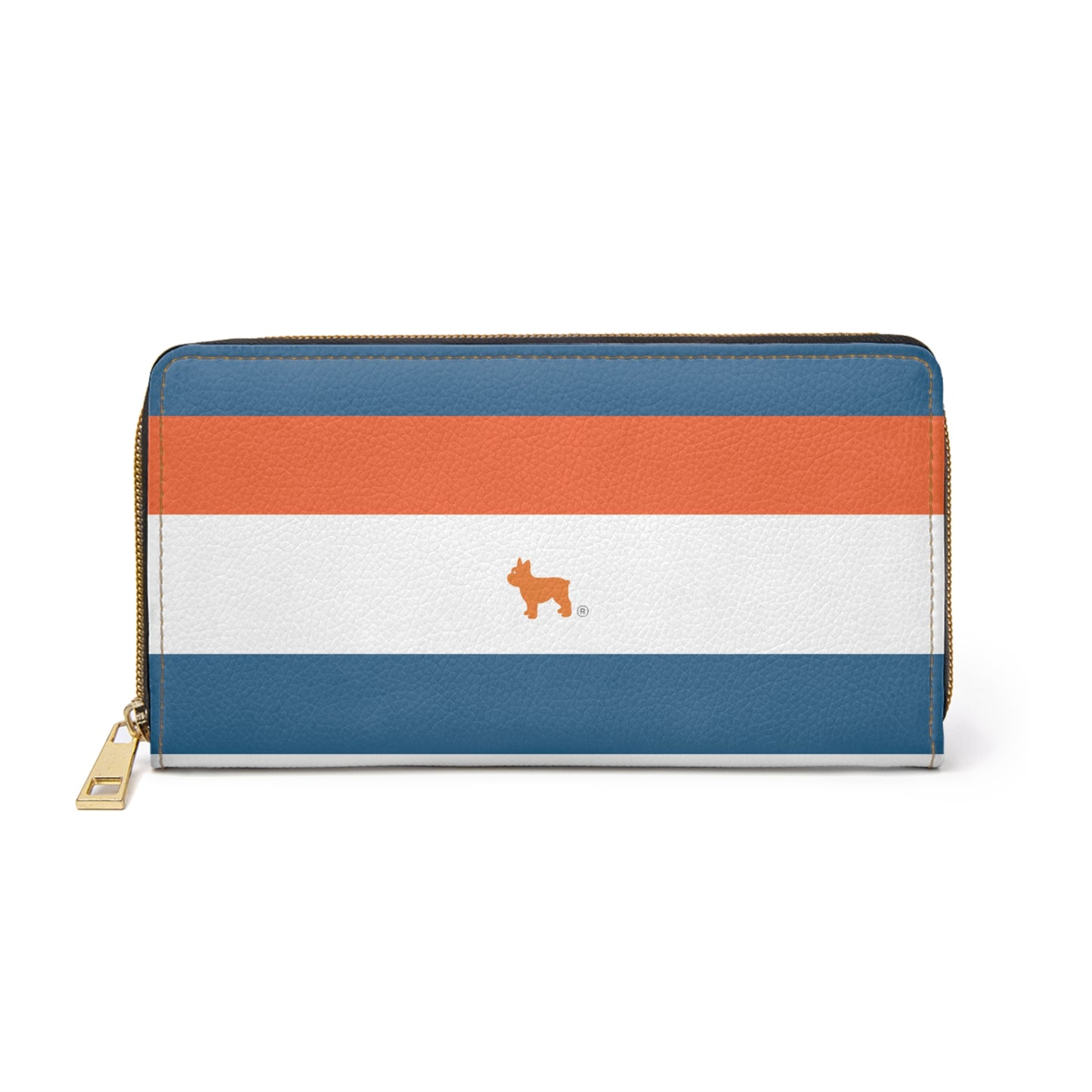 Blue and Orange Zipper Wallet