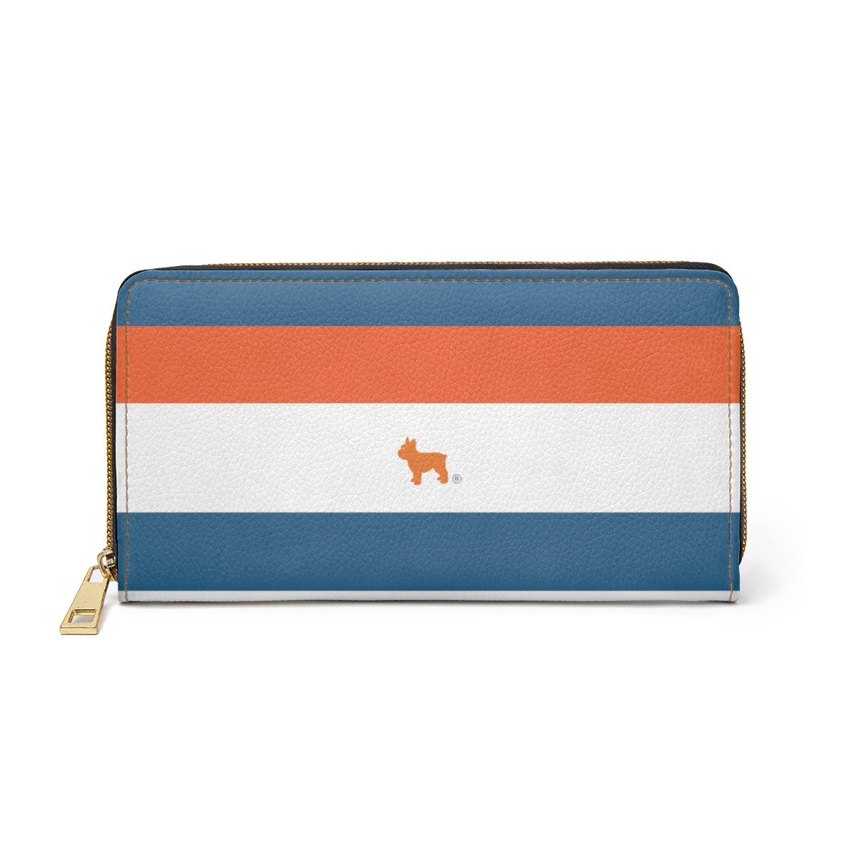 Blue and Orange Zipper Wallet