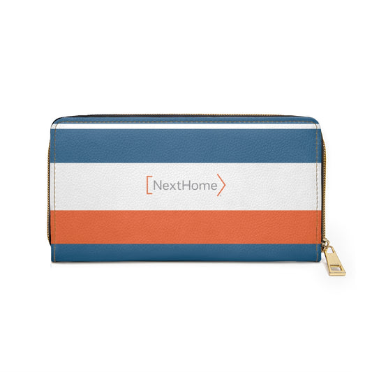 Blue and Orange Zipper Wallet