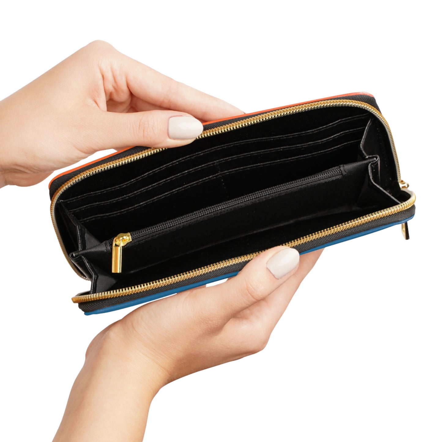Blue & Orange Zipper Wallet