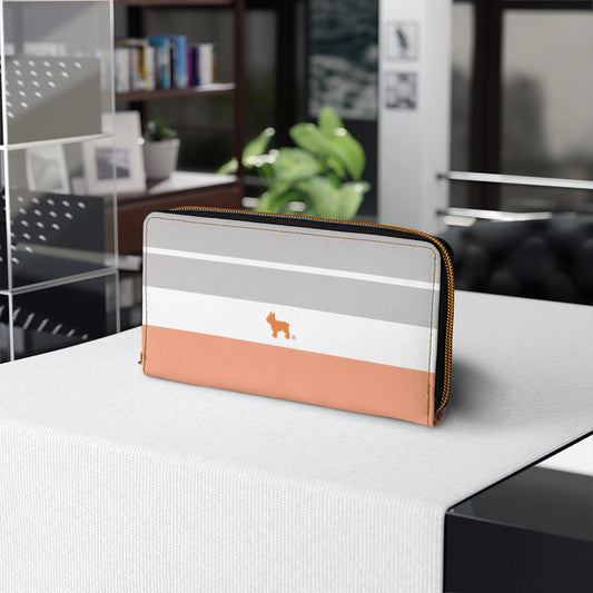 Grey and Orange Zipper Wallet