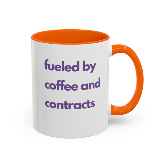 Fueled by Coffee and Contracts Accent Coffee Mug (11oz)