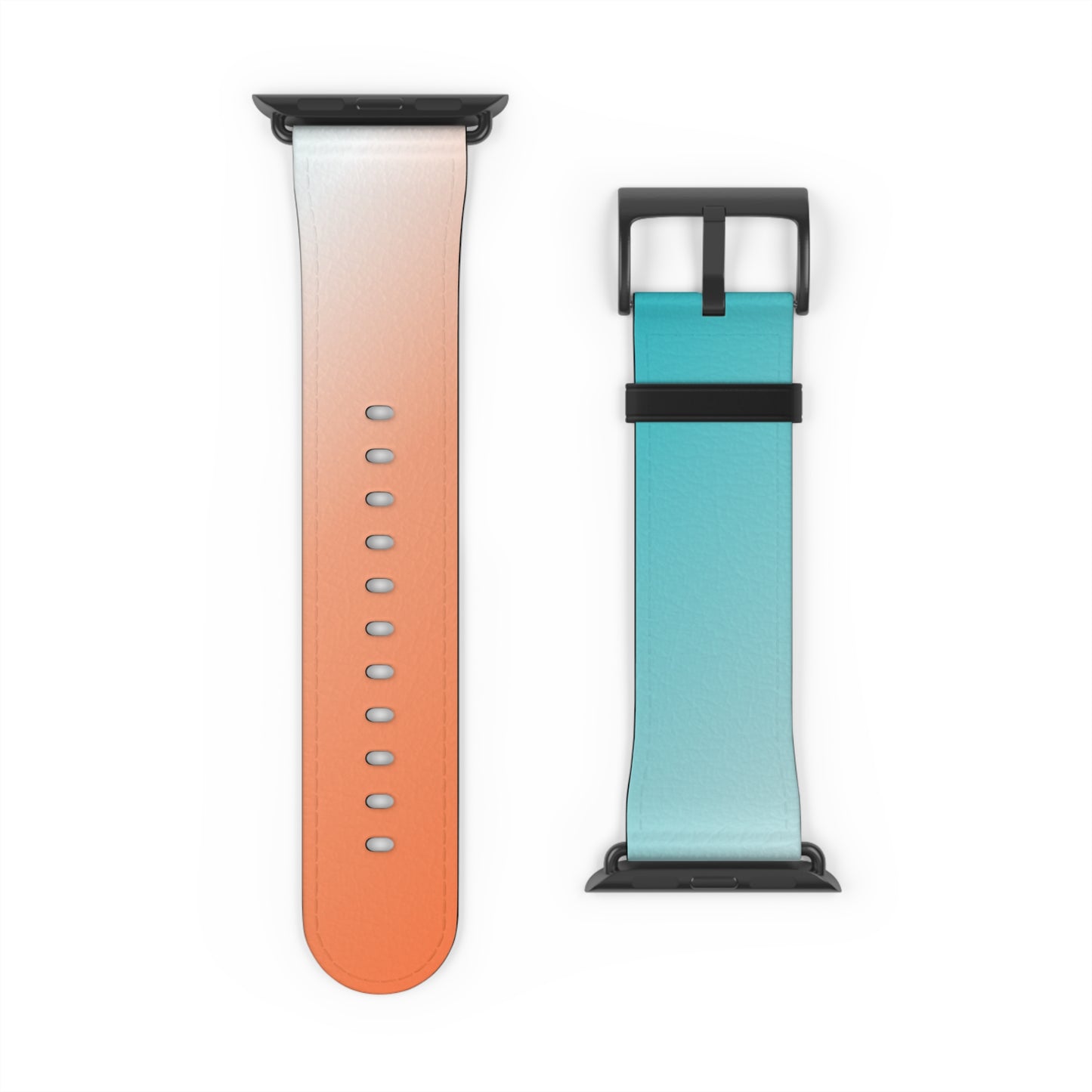 Turquoise w/ Orange Apple Watch Band
