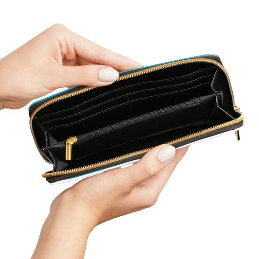 Grey and Orange Zipper Wallet