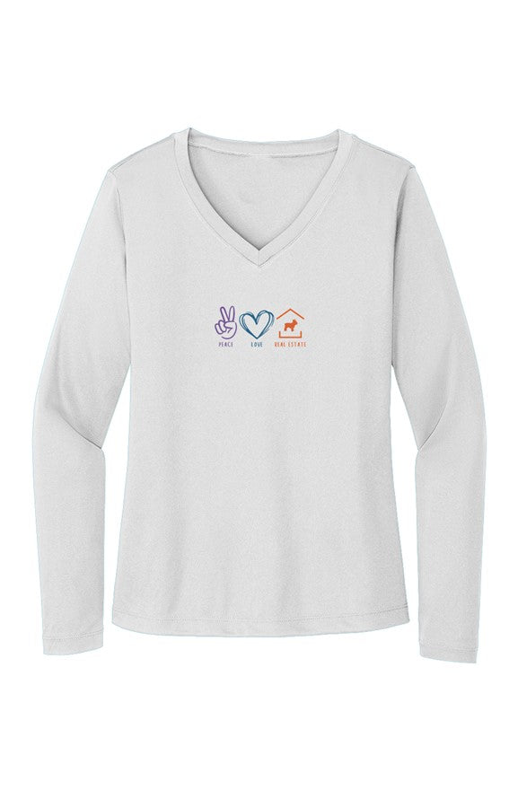 Peace Love Real Estate Sport-Tek Ladies Long Sleev