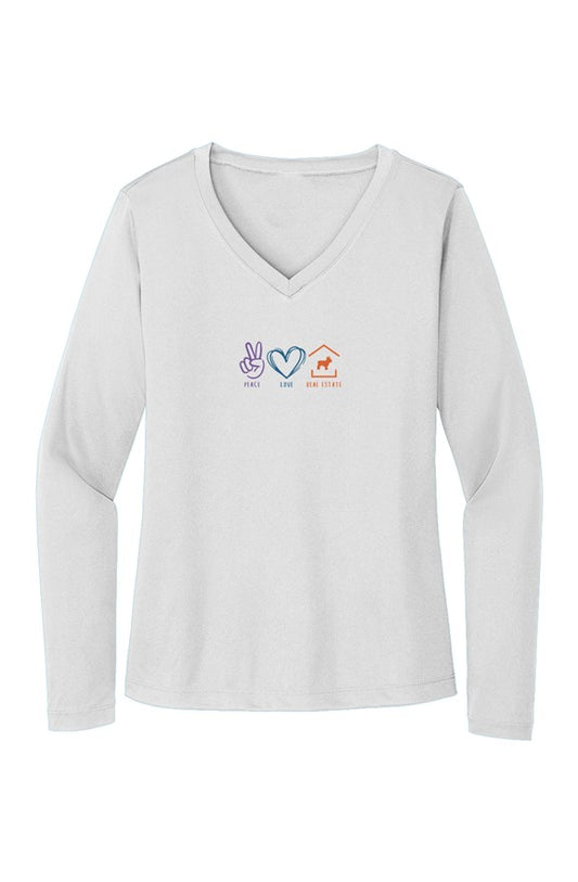 Peace Love Real Estate Sport-Tek Ladies Long Sleev