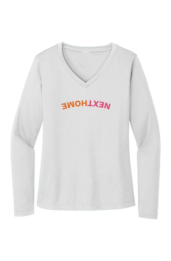 Pink Upside Down NextHome Sport-Tek Ladies Long Sl