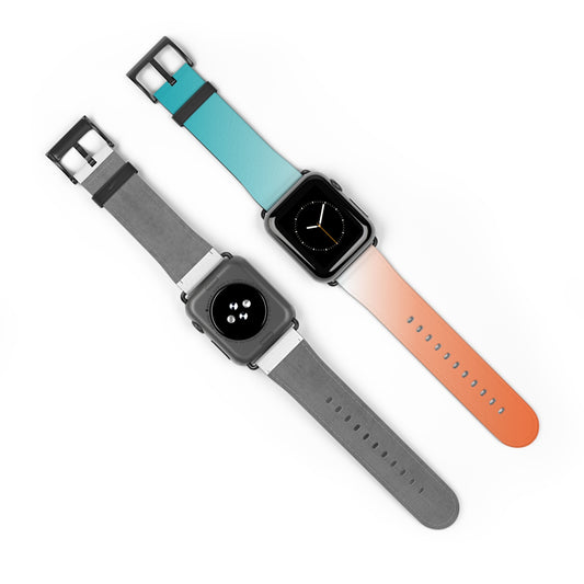 Turquoise w/ Orange Apple Watch Band