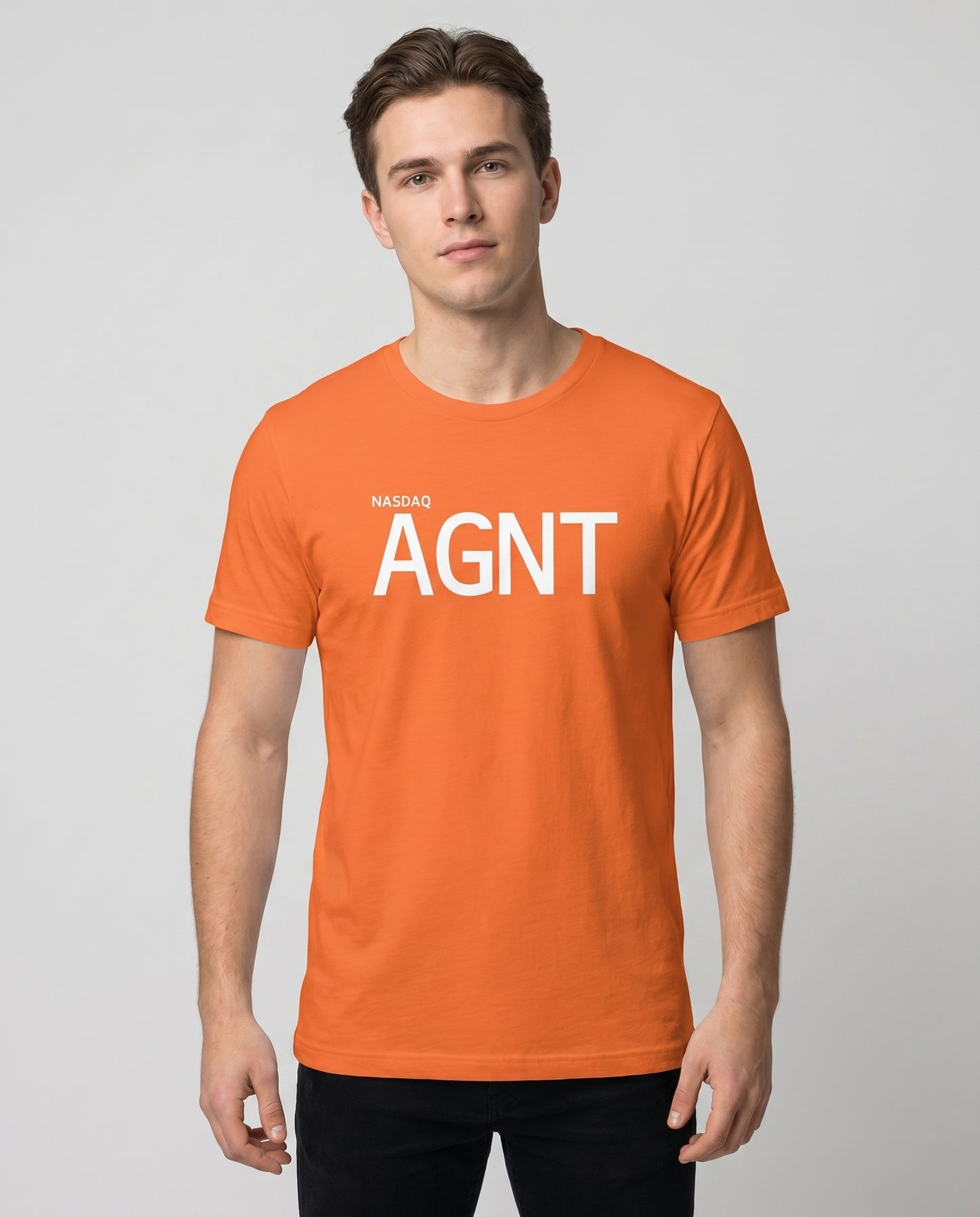 AGNT Unisex Tee on model