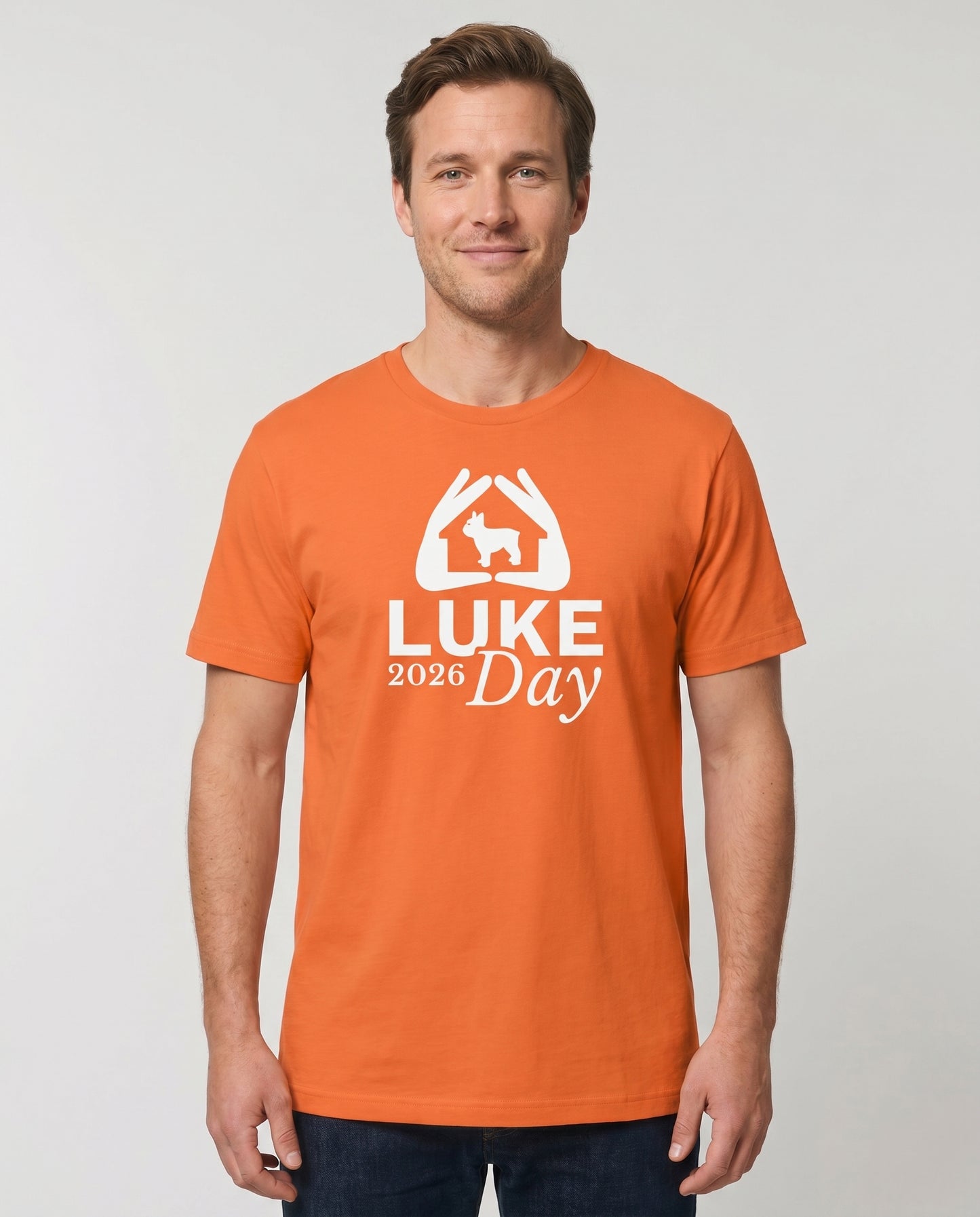 Luke Day 2026 Orange Official Tee on model