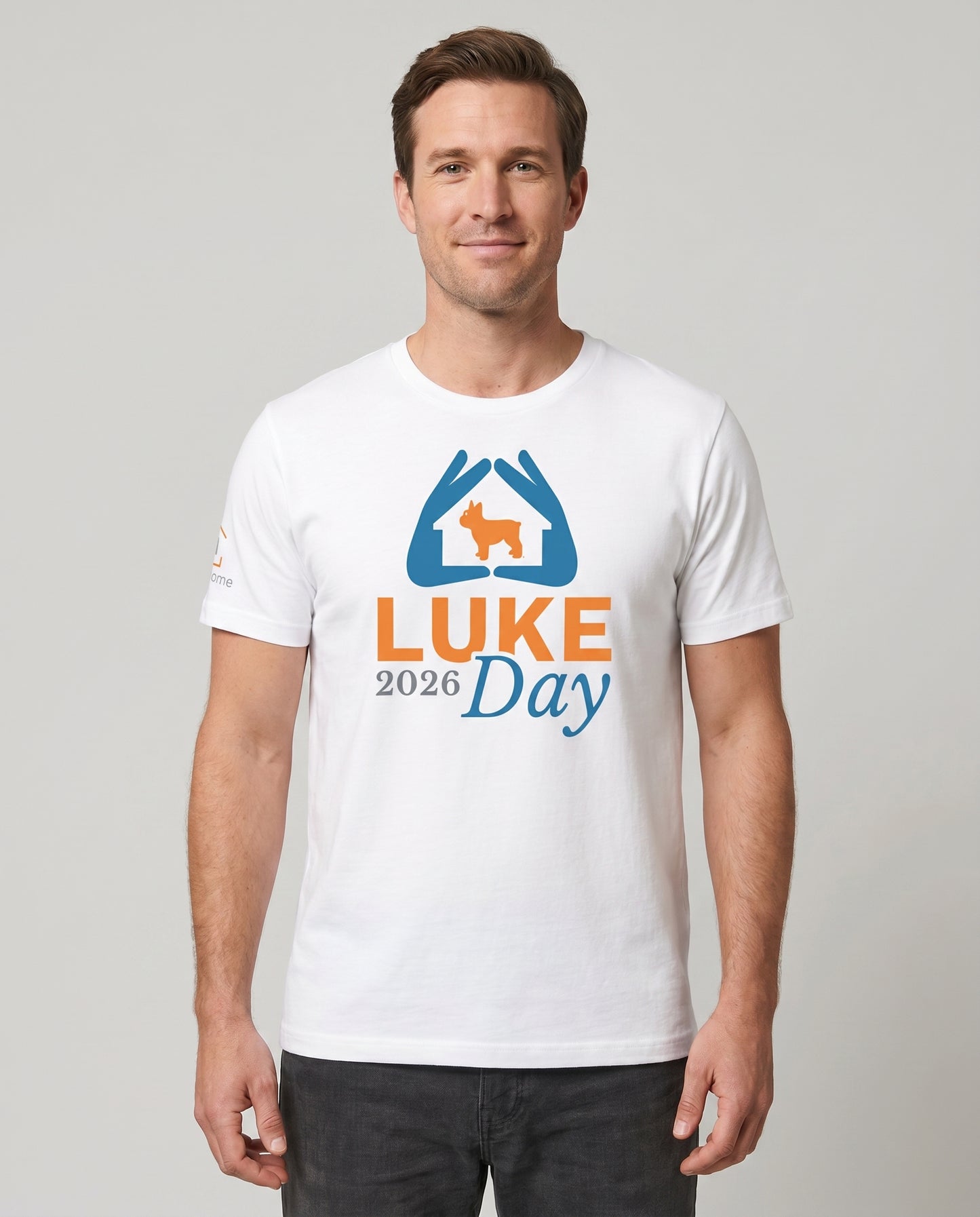 Luke Day 2026 White Unisex Tee on model