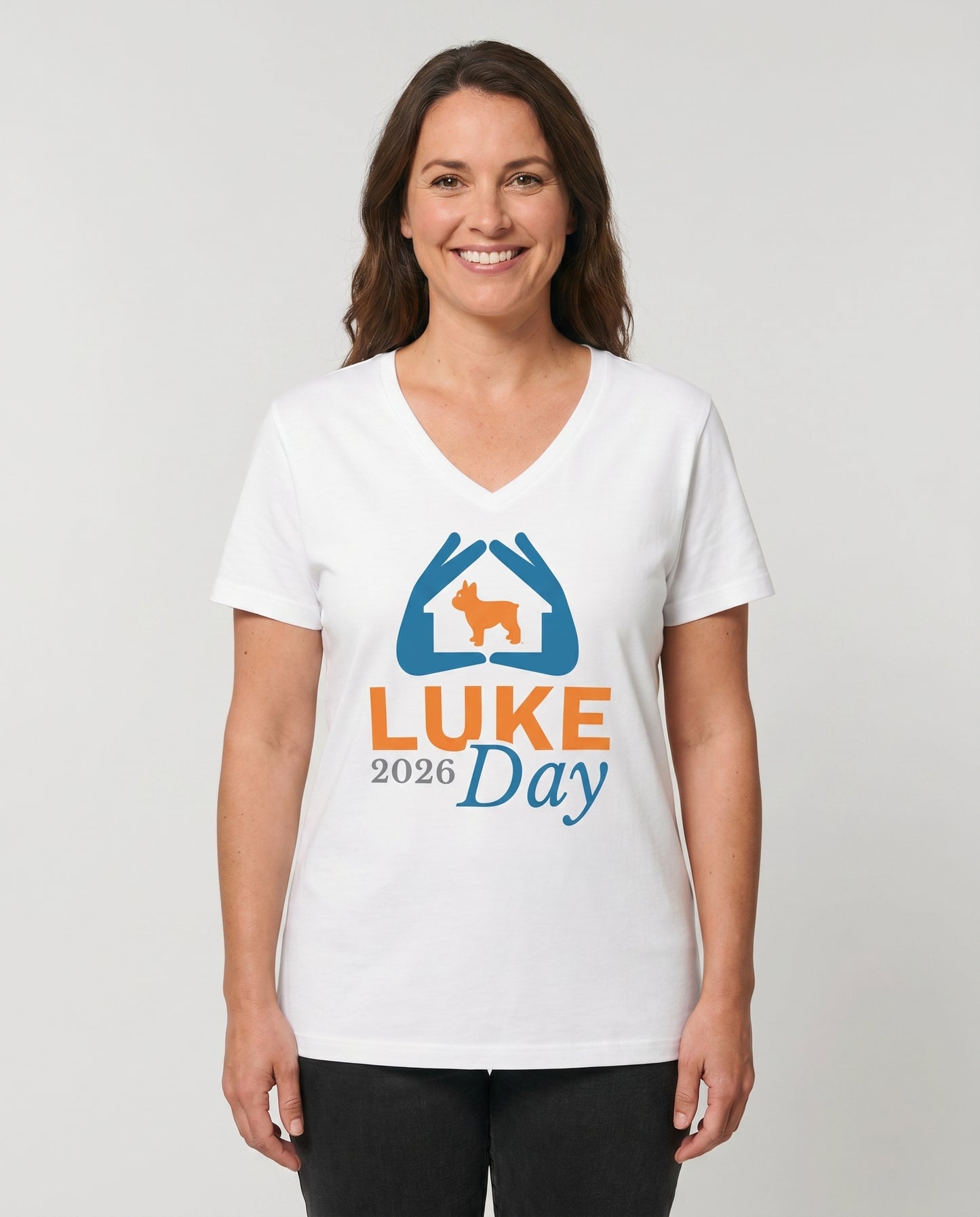 Luke Day 2026 Womens White V-Neck on model