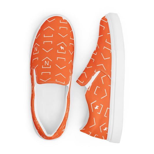 NextHome Orange Print Men’s slip-on canvas shoes