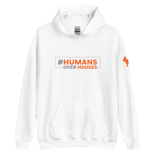 #HumansOverHouses Luke on Sleeve Unisex Hoodie