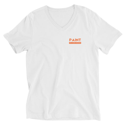 Paint The Town Orange Unisex Short Sleeve V-Neck T-Shirt