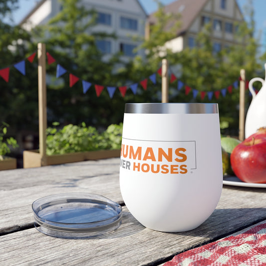 Humans Over Houses Copper Vacuum Insulated Wine Cup, 12oz