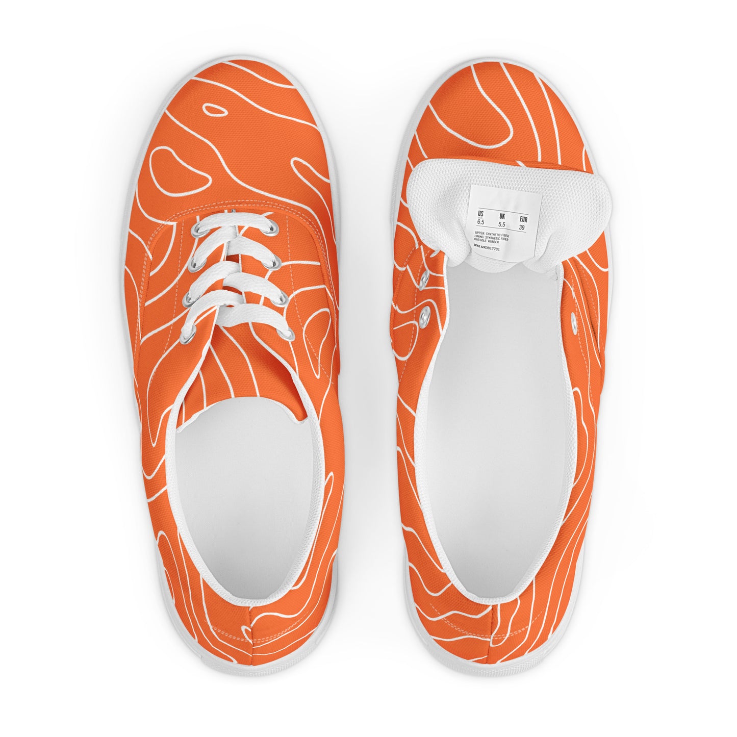 Orange Pattern Women’s lace-up canvas shoes