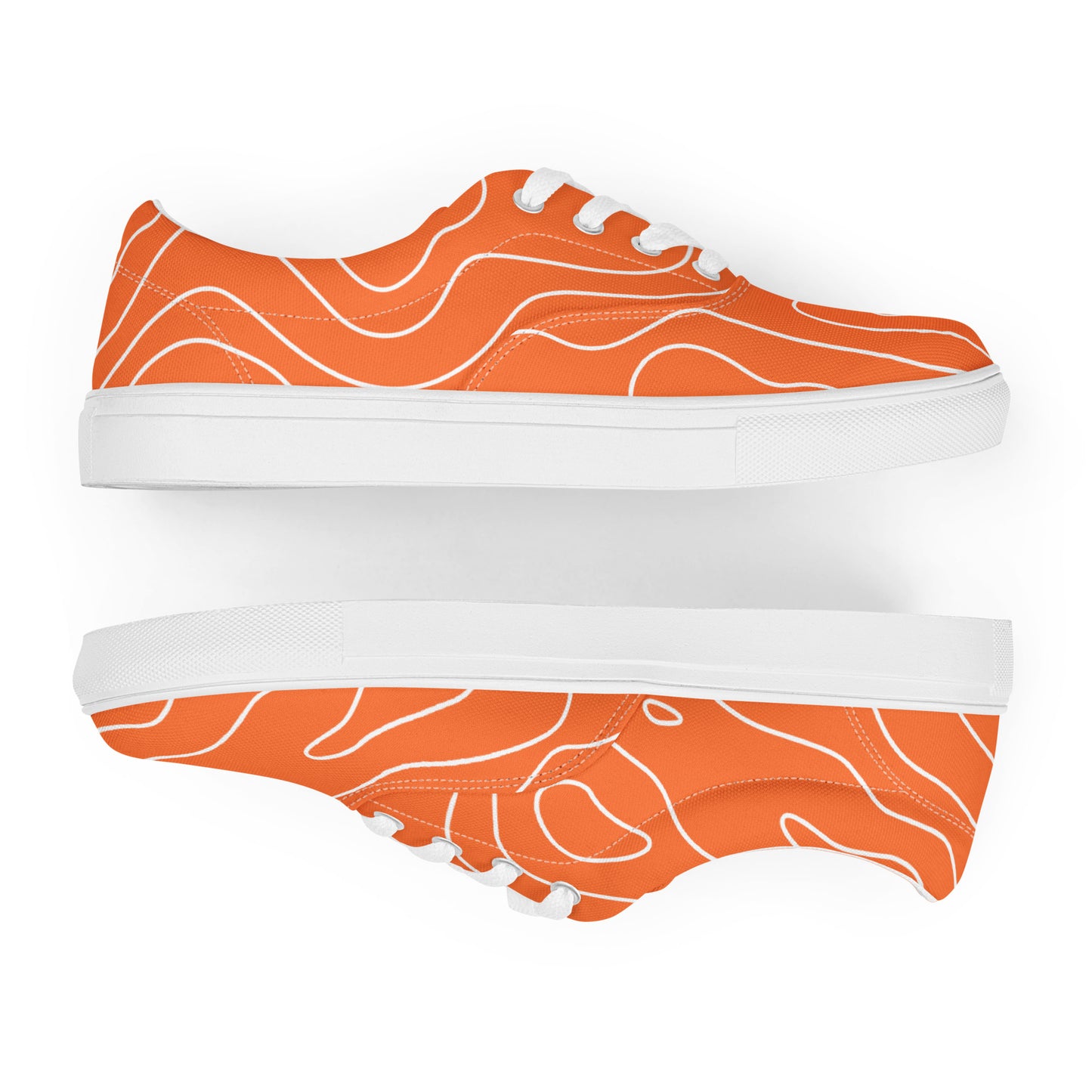 Orange Pattern Women’s lace-up canvas shoes