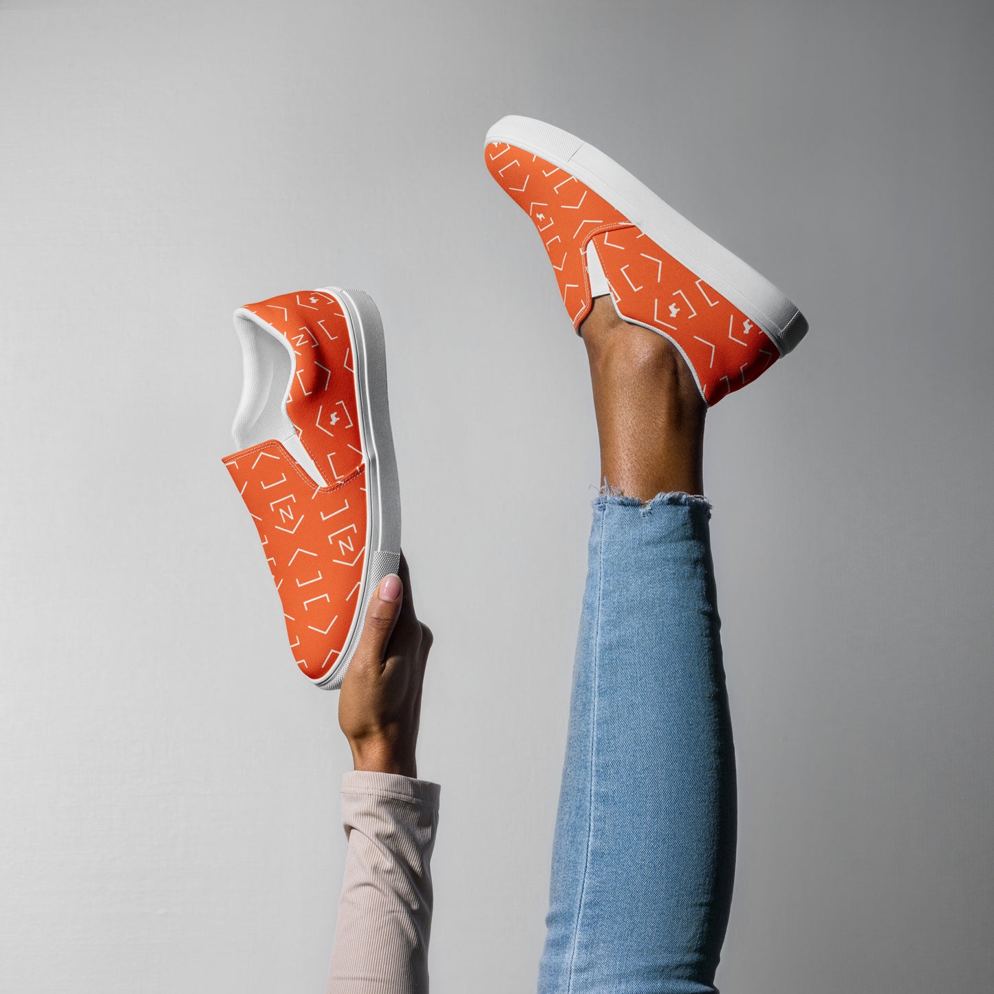 NextHome Orange Print Women’s slip-on canvas shoes